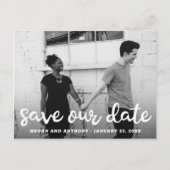 Carte Postale Faire-part Modern Fun Script Photo Enregistrer la date (Devant)