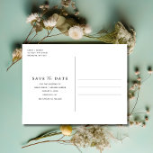 Carte Postale Faire-part Modern Green Deux photo mariage Sauvez la date