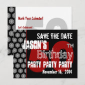 Carte Postale Faire-part Modern Save the Date 50th Birthday Party R203 (Devant / Derrière)