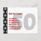 Carte Postale Faire-part Modern Save the Date 50th Birthday Party R203 (Dos)