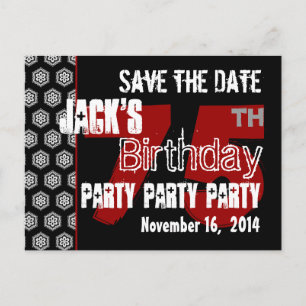 Carte Postale Faire-part Modern Save the Date 75th Birthday Party R202