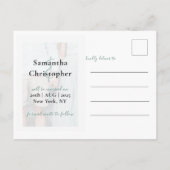 Carte Postale Faire-part Modern Save the Date Élégant Script Photo Collage (Dos)