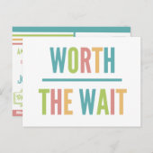Carte Postale Faire-part Modern Worth the Wait - Adoption, Nouveau bébé (Devant / Derrière)