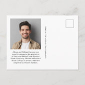 Carte Postale Faire-part Moderne 3 Photo Bold Script Bourgogne (Dos)