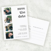 Carte Postale Faire-part Moderne 4 photo collage mariage enregistrer la dat