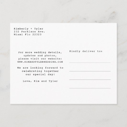 Carte Postale Faire-part Moderne 4 photo collage mariage enregistrer la dat (Dos)