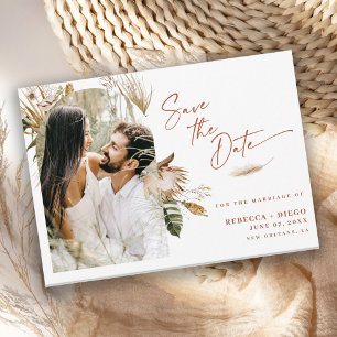 Carte Postale Faire-part Moderne Archevée Photo Mariage Save The Date Boho