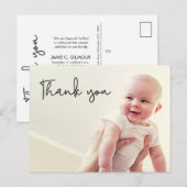 Carte Postale Faire-part Moderne Baby garçon douche merci photo (Devant / Derrière)