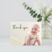 Carte Postale Faire-part Moderne Baby garçon douche merci photo (Debout devant)