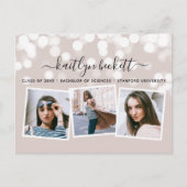 Carte Postale Faire-part Moderne Bokeh Lights 3 Diplôme photo (Devant)