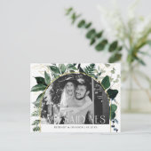 Carte Postale Faire-part Moderne Botanical Greenery Code QR mariage photo  (Debout devant)