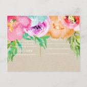 Carte Postale Faire-part Moderne brillant Floral Brown Kraft Enregistrer la (Dos)