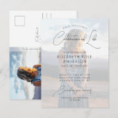 Carte Postale Faire-Part Moderne de Célébration de Vie avec Phot (Devant / Derrière)