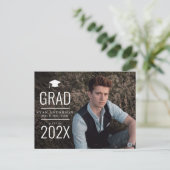 Carte Postale faire-part moderne de diplôme d'études secondaires (Debout devant)