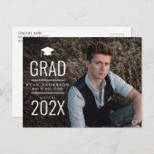 Carte Postale faire-part moderne de diplôme d'études secondaires (Devant / Derrière)