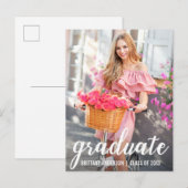 Carte Postale Faire-part moderne de graduation (en arrière) (Devant / Derrière)