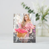 Carte Postale Faire-part moderne de graduation en calligraphie (Debout devant)