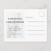 Carte Postale Faire-part Moderne Économisez la date Écriture élégante Colla (Dos)