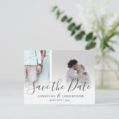 Carte Postale Faire-part Moderne Économisez la date Écriture élégante Colla (Debout devant)