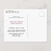 Carte Postale Faire-part Moderne Elégant Bourgogne - Script de Graduation P (Dos)