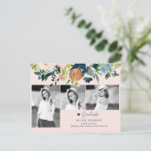 Carte Postale Faire-part Moderne élégant graduation florale collage photo (Debout devant)