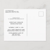 Carte Postale Faire-part Moderne Élégant Pink Graduation Script Photo (Dos)