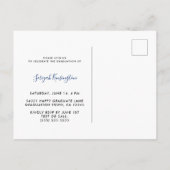 Carte Postale Faire-part Moderne Élégant Script Graduation Classe de photo (Dos)