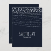 Carte Postale Faire-part Moderne Élégante Guirlande Lumineuse Bleue Save Th (Devant / Derrière)