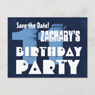 Carte Postale Faire-part Moderne Enregistrer la Date 11e Anniversaire Party