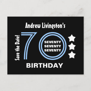 Carte Postale Faire-part Moderne Enregistrer la date 70e anniversaire fête