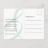 Carte Postale Faire-part Moderne Enregistrer la date Sage Green Ampersand M (Dos)