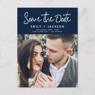 Carte Postale Faire-part Moderne et moderne, lettres à la main, sauvez la p