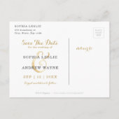 Carte Postale Faire-part Moderne glamour noir or calligraphie enregistrer l (Dos)