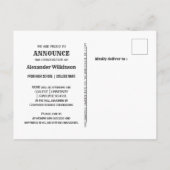 Carte Postale Faire-part Moderne Gras Script Minimal Photo Graduation (Dos)