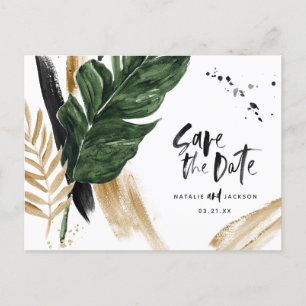 Carte Postale Faire-part Moderne mariage tropical abstrait peint sauver le