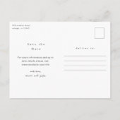 Carte Postale Faire-part Moderne minimal 3 Photo Enregistrer la date (Dos)