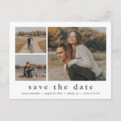 Carte Postale Faire-part Moderne minimal 3 Photo Enregistrer la date (Devant)