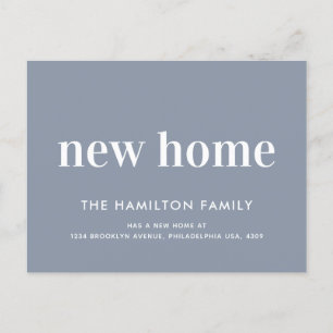 Carte Postale Faire-part Moderne minimaliste Nouvelle maison Dusty Blue