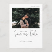 Carte Postale Faire-part Moderne Minimaliste Typographique Photo Sauvegarde (Devant)