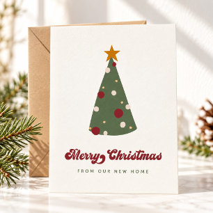 Carte Postale Faire-part Moderne Nous Avons Déménagé Arbre De Noël Fête En
