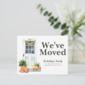 Carte Postale Faire-part Moderne Nous Avons Déménagé Porte Blanche Citrouil (Debout devant)