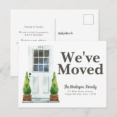 Carte Postale Faire-part Moderne Nous Avons Déménagé Porte D'entrée Blanche (Devant / Derrière)