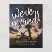 Carte Postale Faire-part Moderne Nous avons déménagé Tropical Beach Sunset (Devant)