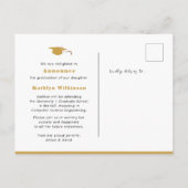 Carte Postale Faire-part Moderne or noir calligraphie chic photo GRAD (Dos)