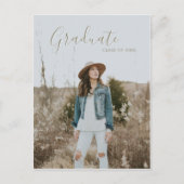 Carte Postale Faire-part Moderne Pays Chic Editable Photo Graduation (Devant)