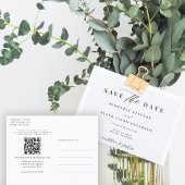 Carte Postale Faire-part Moderne QR CODE mariage élégant enregistrer la dat