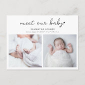 Carte Postale Faire-part Moderne Rencontrez notre bébé 2 photo Collage Nais (Devant)