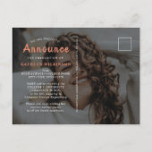 Carte Postale Faire-part Moderne Rose Gold Élégant Script 2 Photo Diplôme (Dos)