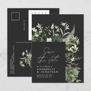 Carte Postale Faire-part Moderne rustique eucalyptus botanique élégant noir