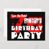 Carte Postale Faire-part Moderne Sauvez la date 75e anniversaire fête V21 (Devant / Derrière)